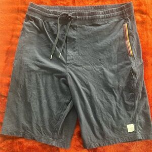 Paul Smith Dark Blue Lounge Shorts with Striped Pockets